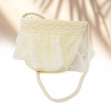 Load image into Gallery viewer, Straw Kids Sun Hat 2 Pack Pearl Embellished Crossbody Bag Set
