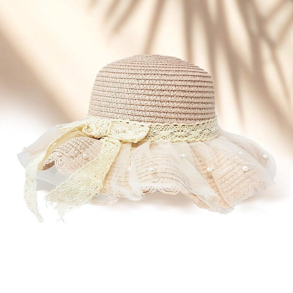 Straw Kids Sun Hat 2 Pack Pearl Embellished Crossbody Bag Set Summer - Jewelry Store by Erik Rayo