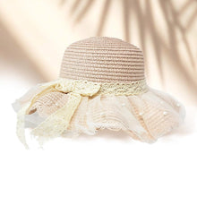 Load image into Gallery viewer, Straw Kids Sun Hat 2 Pack Pearl Embellished Crossbody Bag Set Summer
