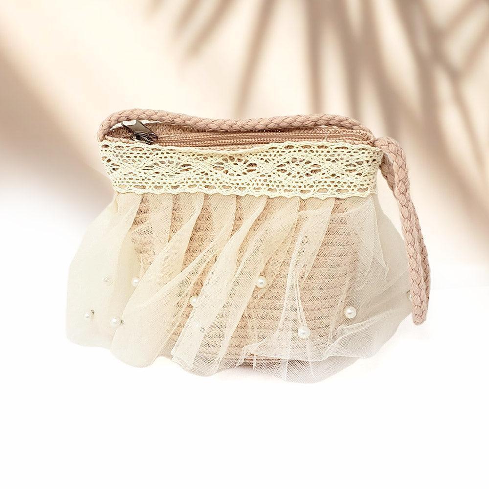 Straw Kids Sun Hat 2 Pack Pearl Embellished Crossbody Bag Set Summer - Jewelry Store by Erik Rayo