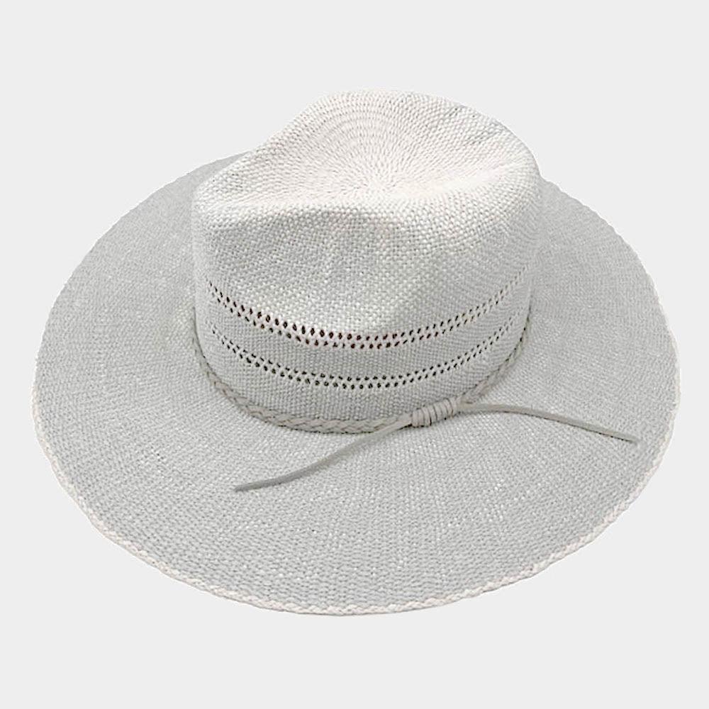 Braided Trim Woven Straw Fedora Hat - Jewelry Store by Erik Rayo