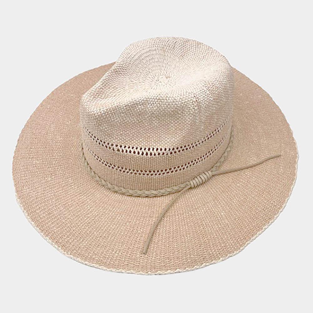Braided Trim Woven Straw Fedora Hat - Jewelry Store by Erik Rayo