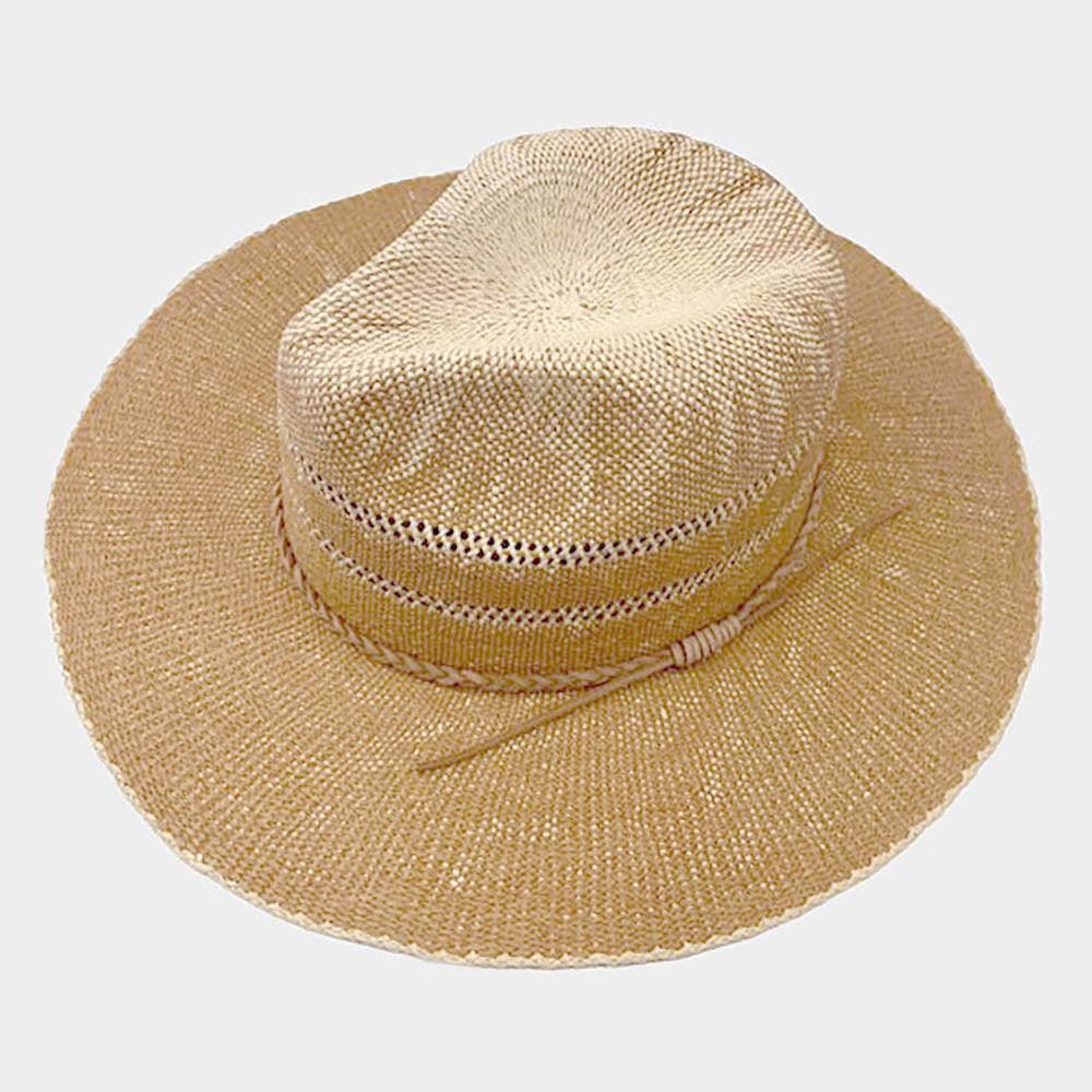 Braided Trim Woven Straw Fedora Hat - Jewelry Store by Erik Rayo