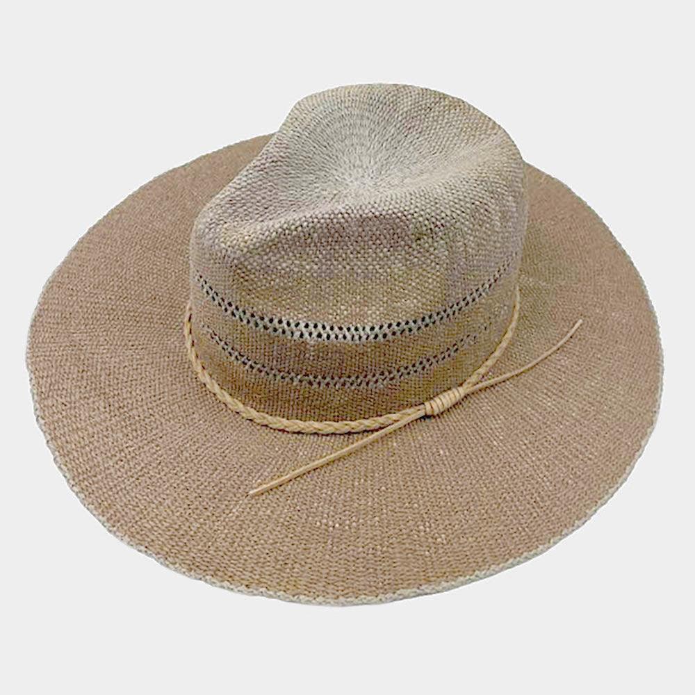 Braided Trim Woven Straw Fedora Hat - Jewelry Store by Erik Rayo