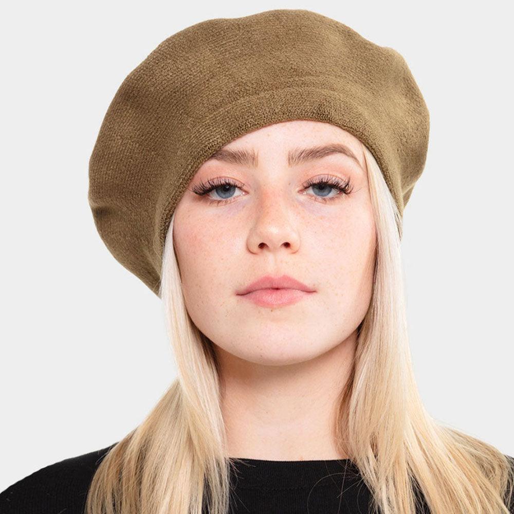 Stretchy Solid Beret Hat - Jewelry Store by Erik Rayo