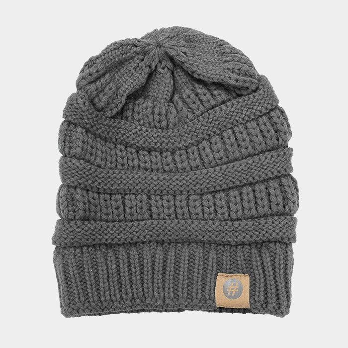 Solid Knitted Hashtag Beanie Hat - Jewelry Store by Erik Rayo