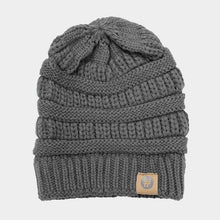 Load image into Gallery viewer, Solid Knitted Hashtag Beanie Hat
