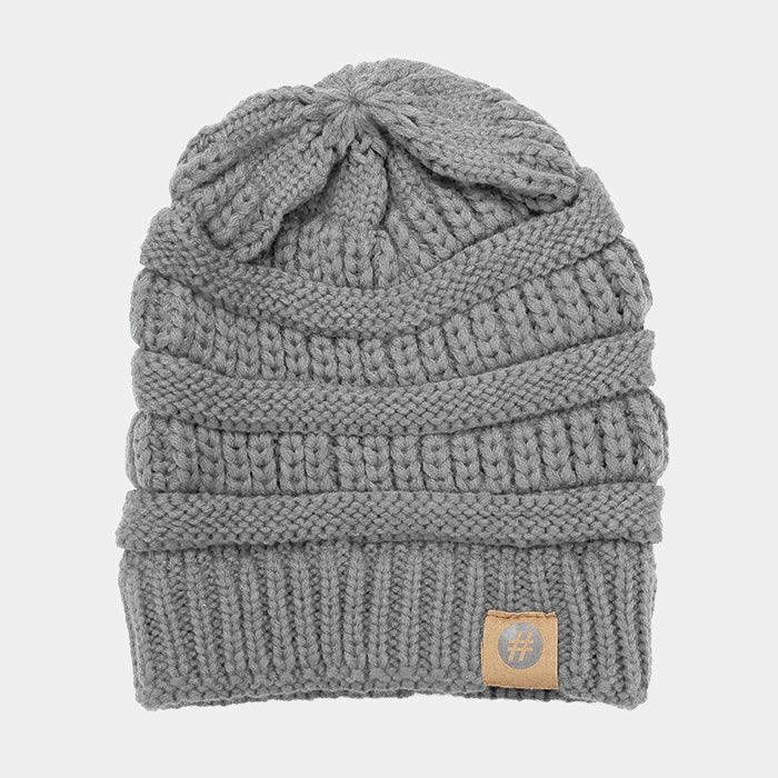 Solid Knitted Hashtag Beanie Hat - Jewelry Store by Erik Rayo