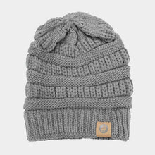 Load image into Gallery viewer, Solid Knitted Hashtag Beanie Hat
