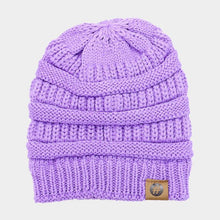 Load image into Gallery viewer, Solid Knitted Hashtag Beanie Hat
