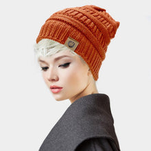 Load image into Gallery viewer, Solid Knitted Hashtag Beanie Hat
