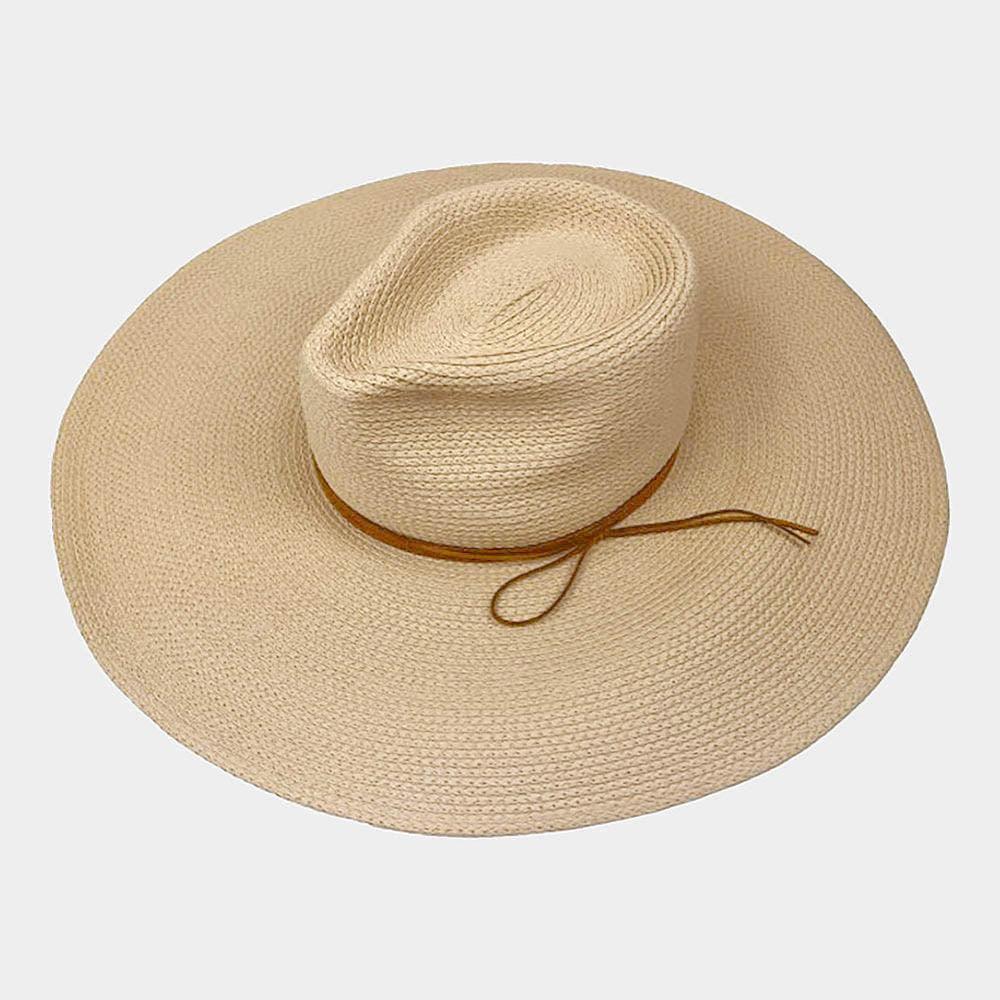 Tie Trim Woven Straw Hat - Jewelry Store by Erik Rayo