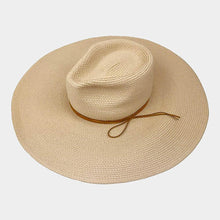 Load image into Gallery viewer, Tie Trim Woven Straw Hat
