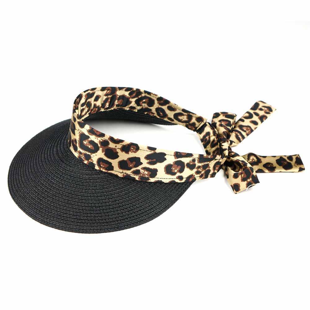 Leopard Bow Straw Visor Hat - Jewelry Store by Erik Rayo