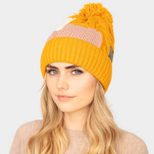 Load image into Gallery viewer, Patch Fleece Pom Pom Beanie Hat
