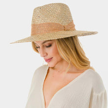 Load image into Gallery viewer, Knot Trim Woven Straw Fedora Hat
