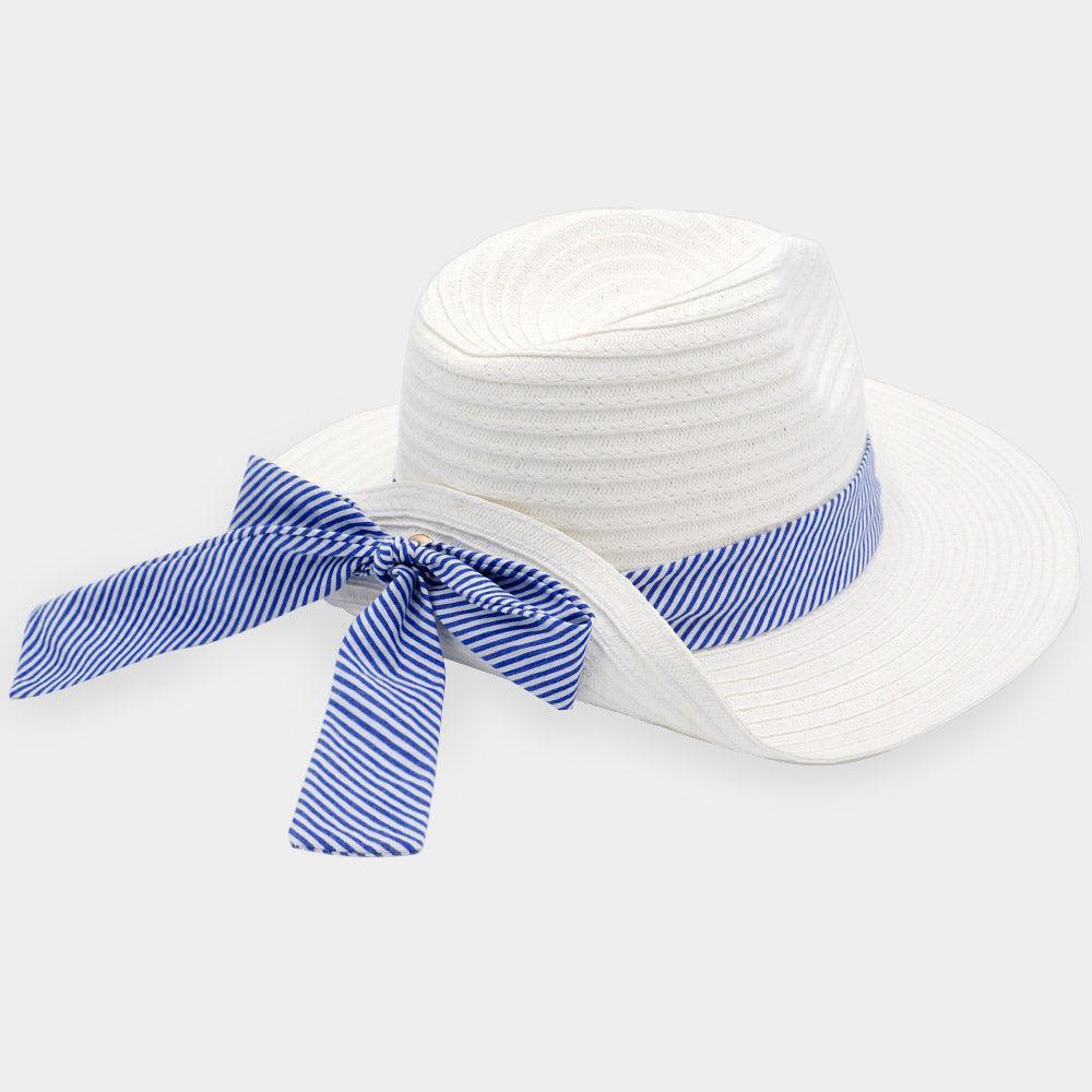 Striped Band Fold Straw Sun Hat - Jewelry Store by Erik Rayo