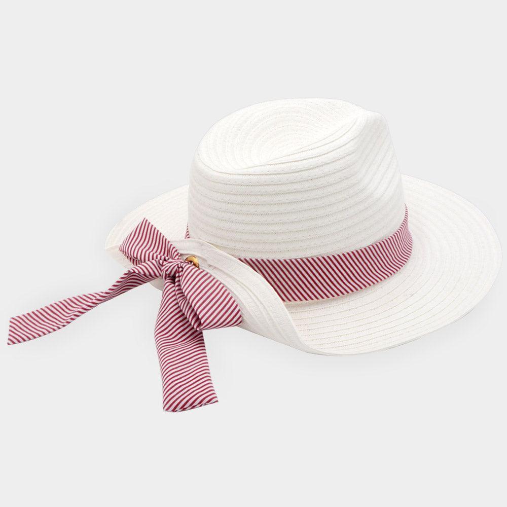 Striped Band Fold Straw Sun Hat - Jewelry Store by Erik Rayo
