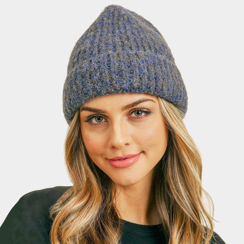 Fuzzy Mixed Color Knit Beanie Hat - Jewelry Store by Erik Rayo