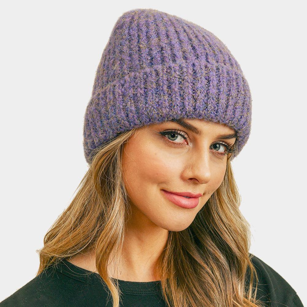Fuzzy Mixed Color Knit Beanie Hat - Jewelry Store by Erik Rayo