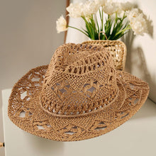 Load image into Gallery viewer, Open Weave Panama Cowboy Straw Hat
