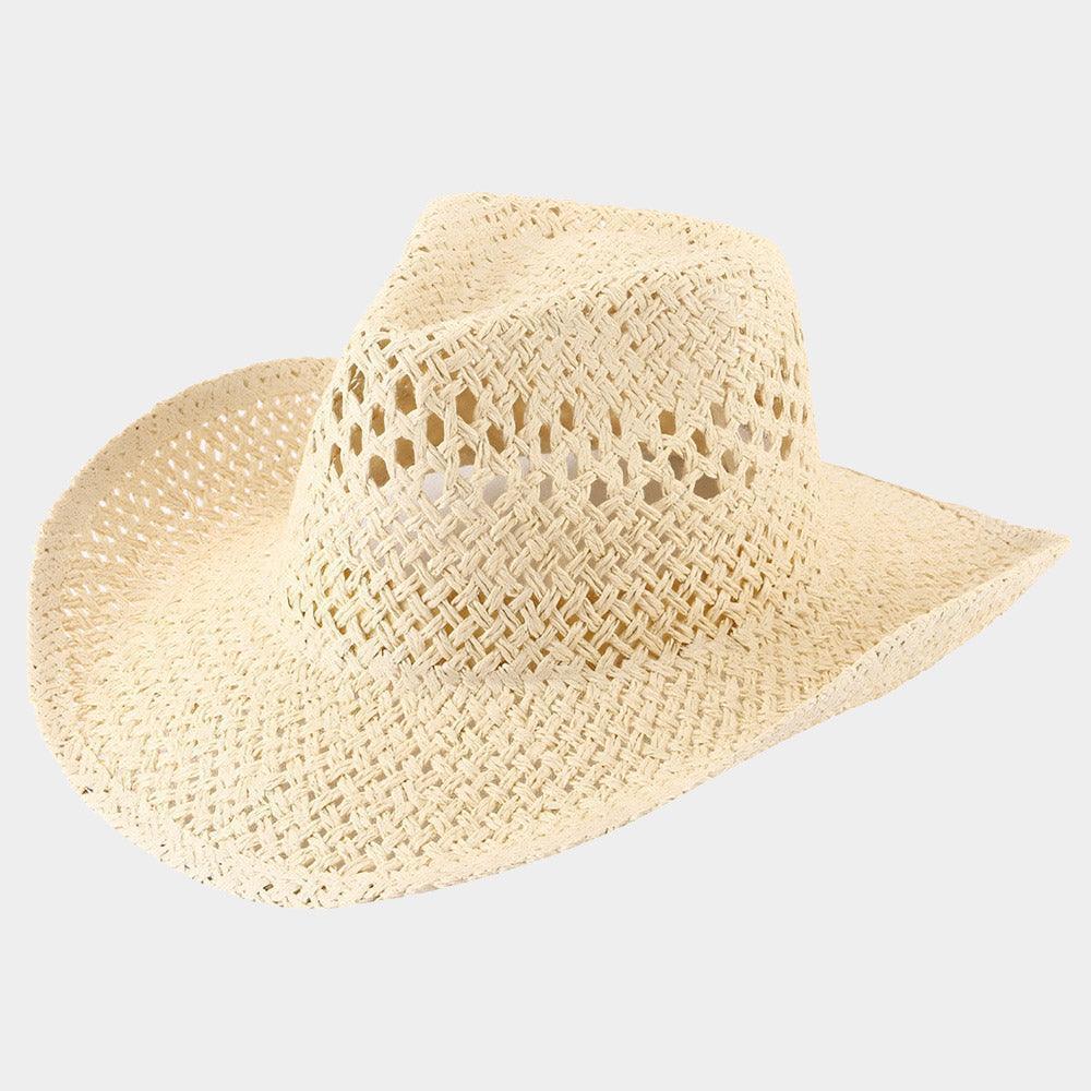 Open Weave Panama Cowboy Straw Hat - Jewelry Store by Erik Rayo