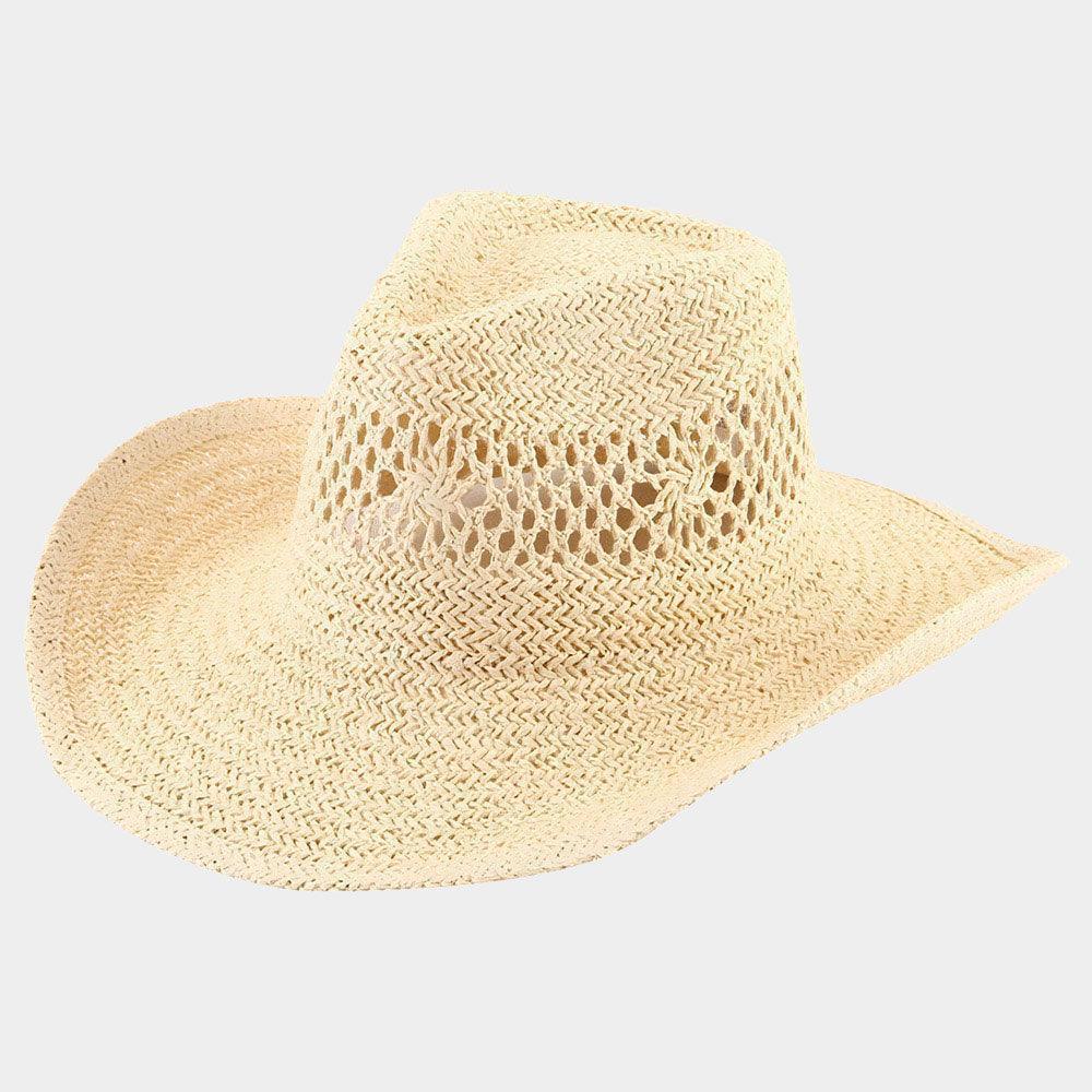 Open Weave Panama Cowboy Straw Hat - Jewelry Store by Erik Rayo