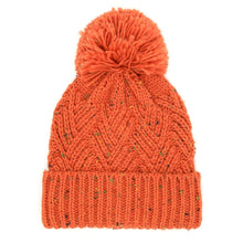 Load image into Gallery viewer, Confetti Diagonal Stripes Pompom Knit Beanie

