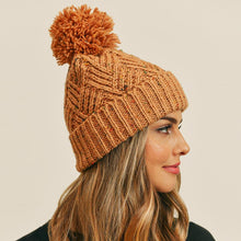 Load image into Gallery viewer, Confetti Diagonal Stripes Pompom Knit Beanie
