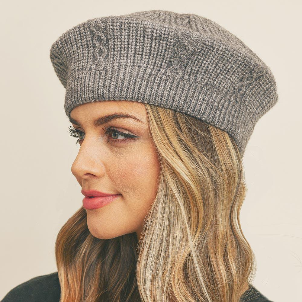 Solid Knit Beret Hat - Jewelry Store by Erik Rayo
