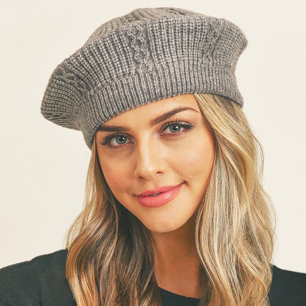 Solid Knit Beret Hat - Jewelry Store by Erik Rayo