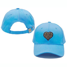 Load image into Gallery viewer, Leopard Patterned Heart Baseball Cap

