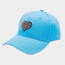 Load image into Gallery viewer, Leopard Patterned Heart Baseball Cap
