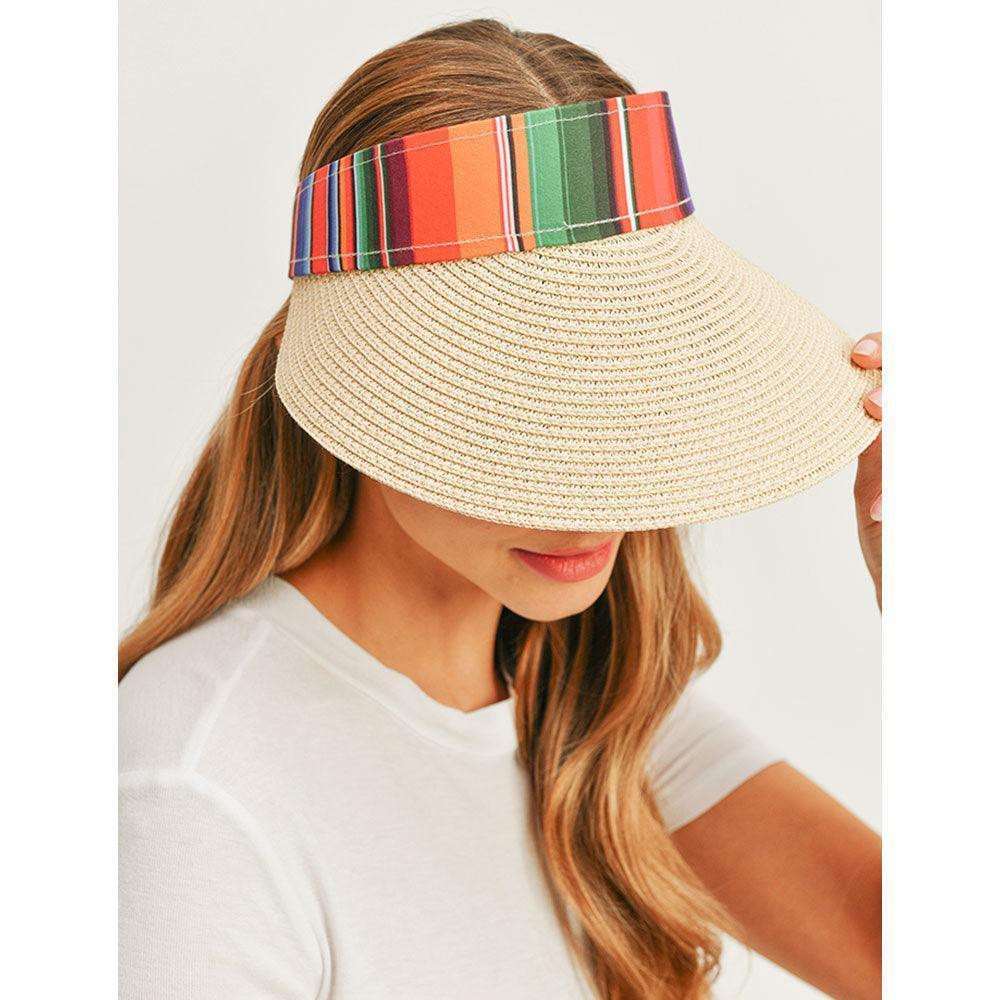 Serape Straw Visor Sun Hat - Jewelry Store by Erik Rayo