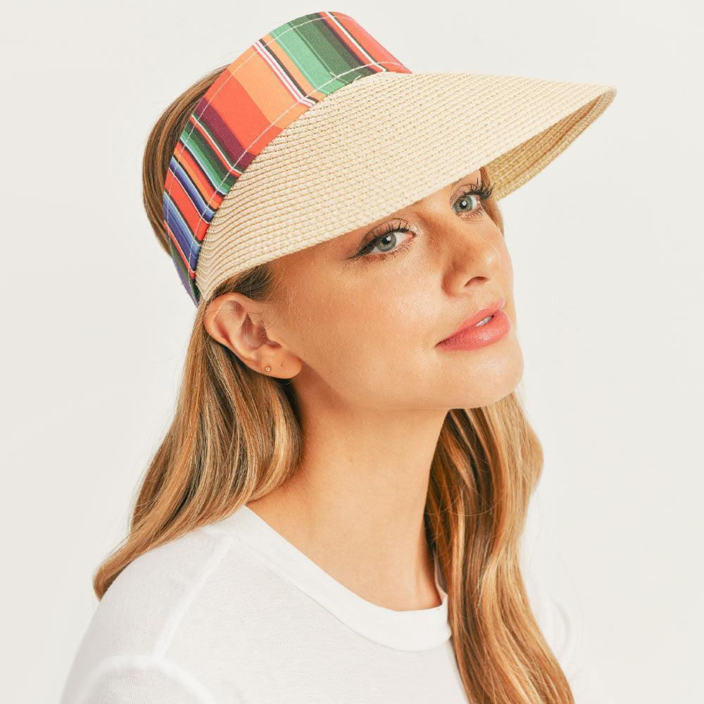 Serape Straw Visor Sun Hat - Jewelry Store by Erik Rayo