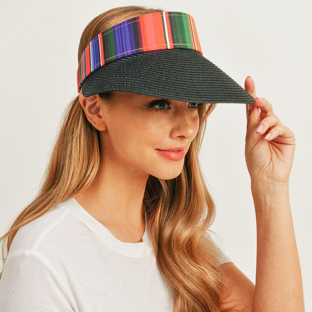 Serape Straw Visor Sun Hat - Jewelry Store by Erik Rayo