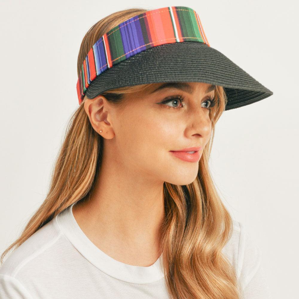 Serape Straw Visor Sun Hat - Jewelry Store by Erik Rayo