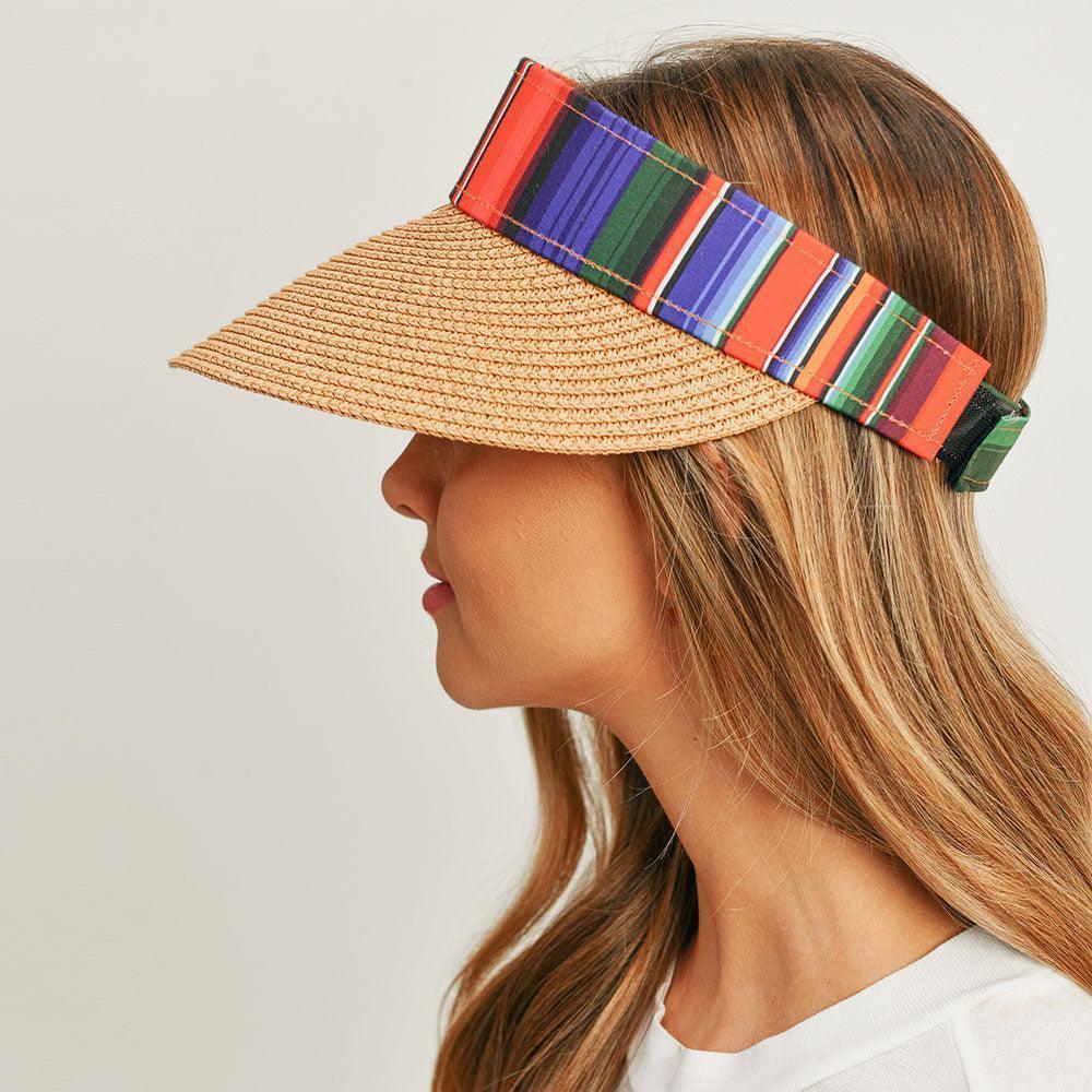 Serape Straw Visor Sun Hat - Jewelry Store by Erik Rayo