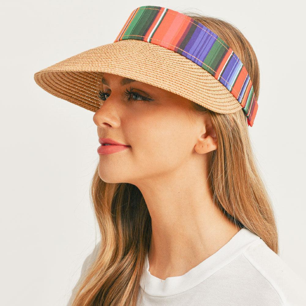 Serape Straw Visor Sun Hat - Jewelry Store by Erik Rayo