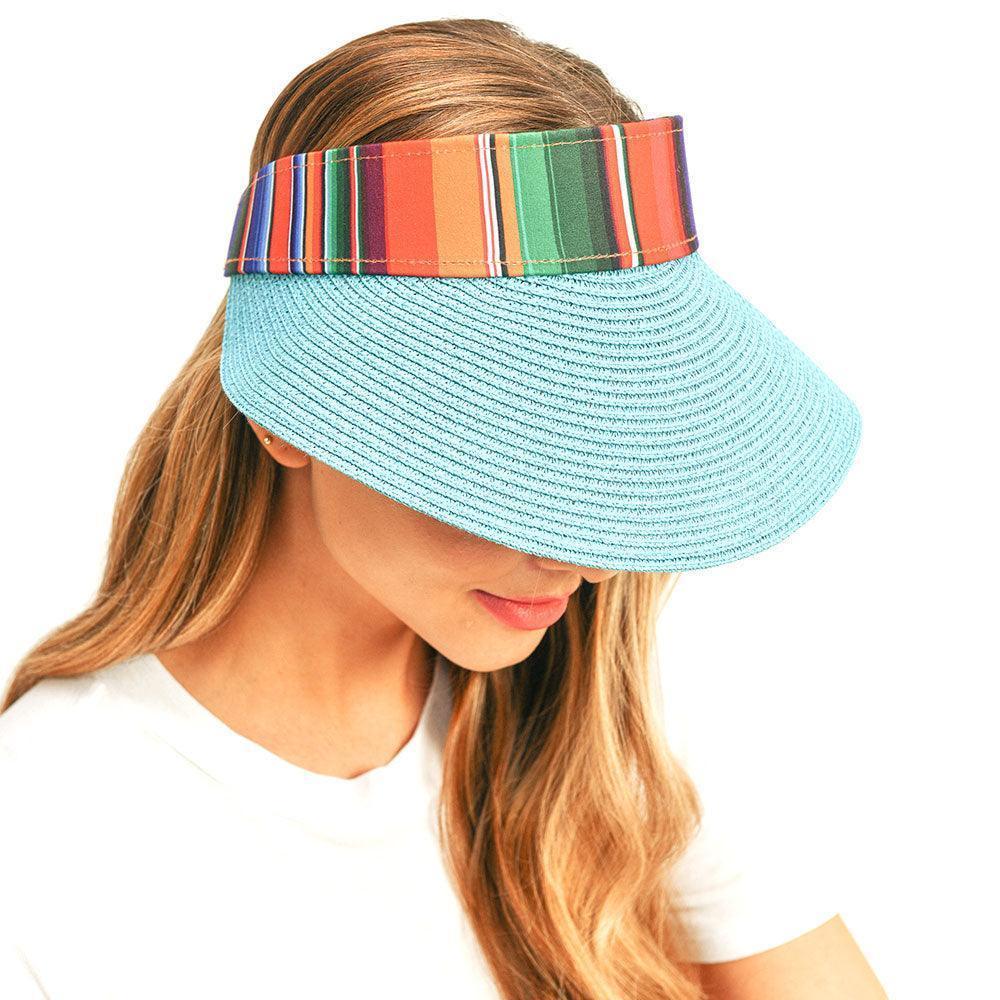 Serape Straw Visor Sun Hat - Jewelry Store by Erik Rayo