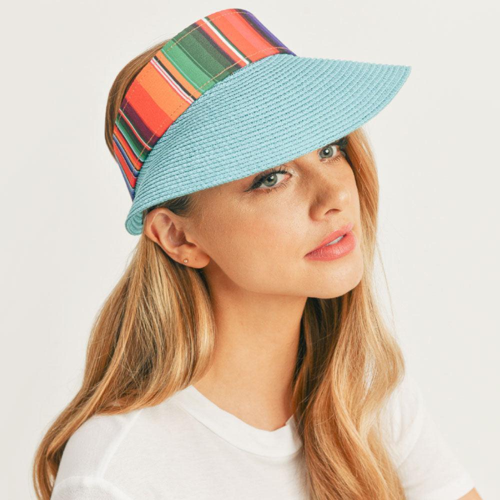 Serape Straw Visor Sun Hat - Jewelry Store by Erik Rayo
