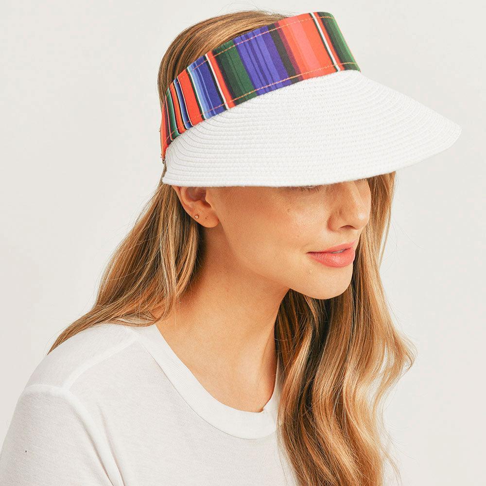 Serape Straw Visor Sun Hat - Jewelry Store by Erik Rayo