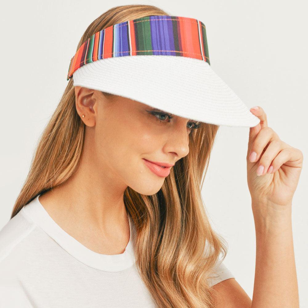 Serape Straw Visor Sun Hat - Jewelry Store by Erik Rayo