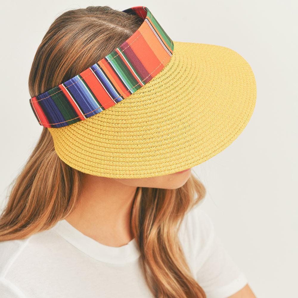 Serape Straw Visor Sun Hat - Jewelry Store by Erik Rayo