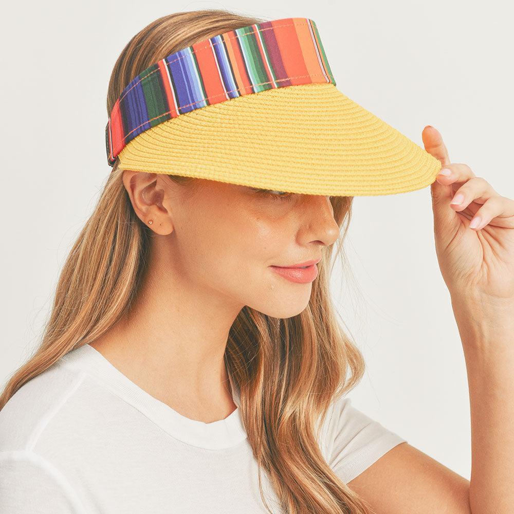 Serape Straw Visor Sun Hat - Jewelry Store by Erik Rayo