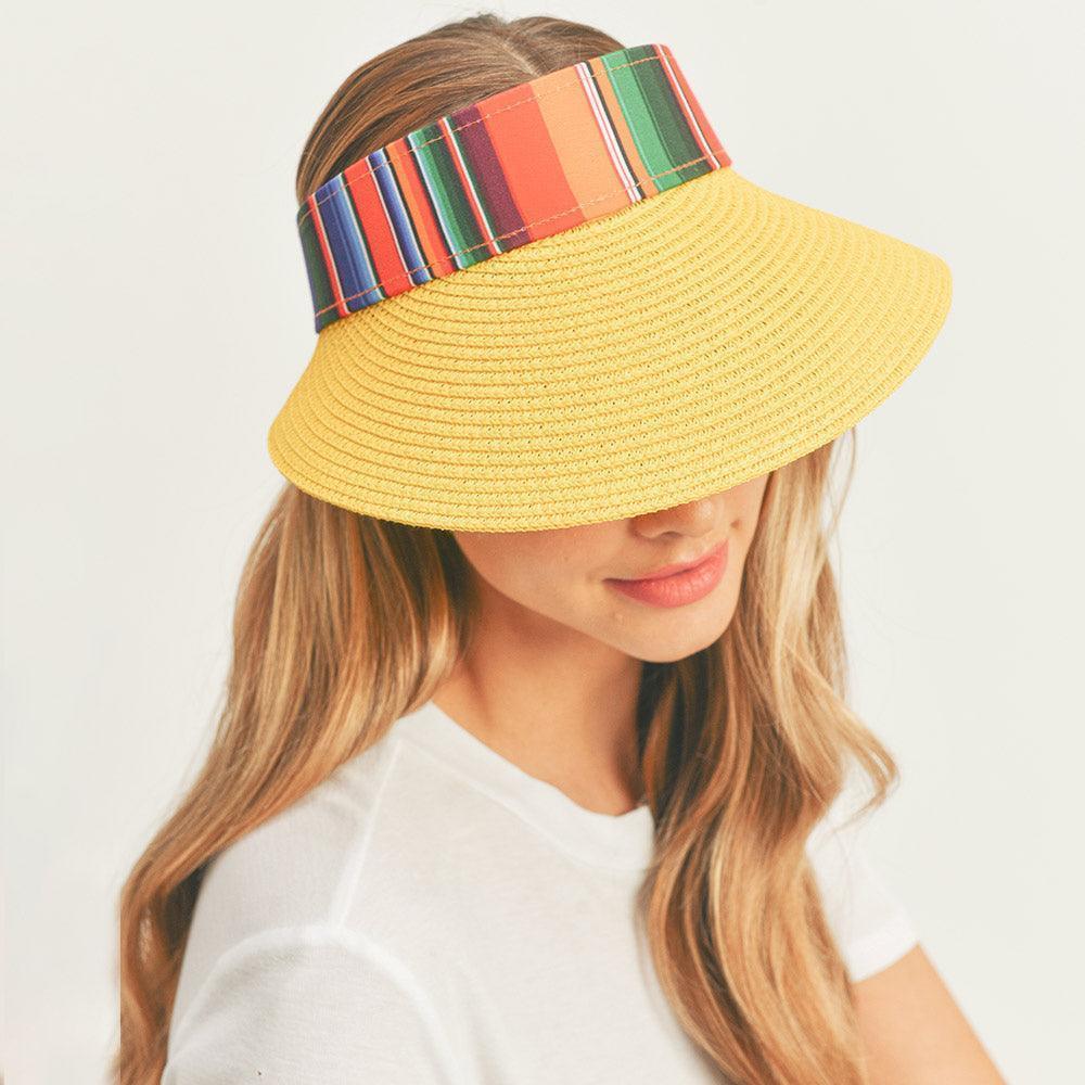 Serape Straw Visor Sun Hat - Jewelry Store by Erik Rayo