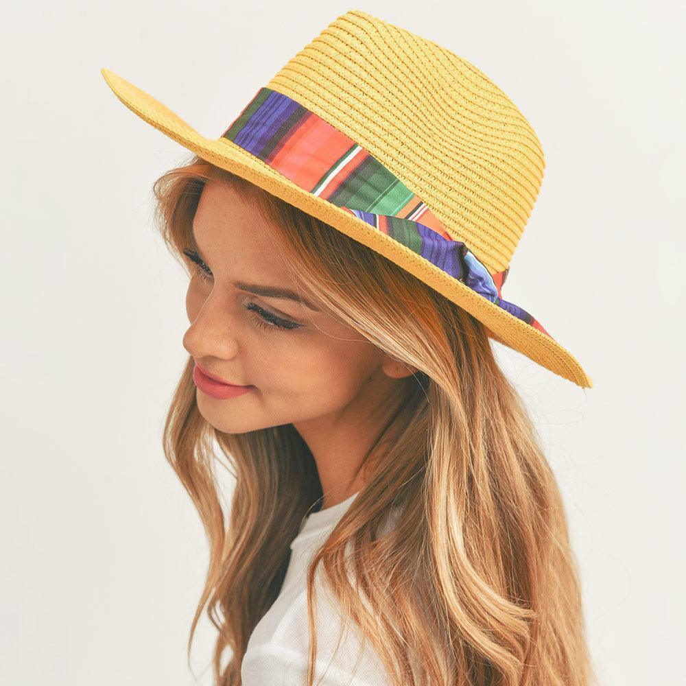 Serape Band Straw Panama Sun Hat - Jewelry Store by Erik Rayo