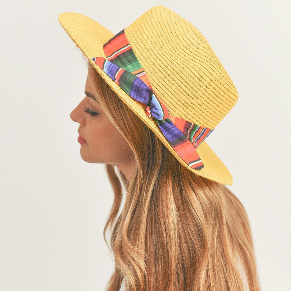 Serape Band Straw Panama Sun Hat - Jewelry Store by Erik Rayo