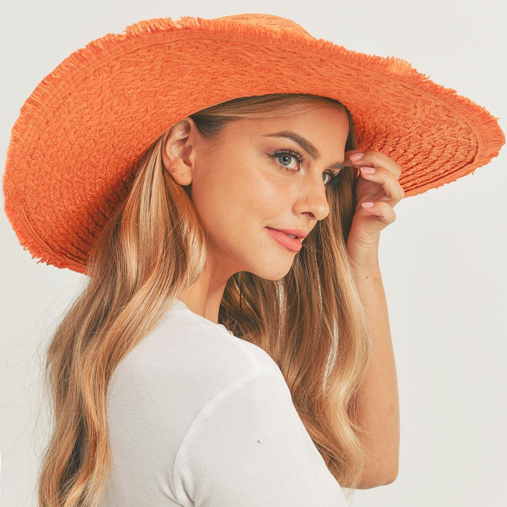 Trim Detailed Solid Straw Sun Hat