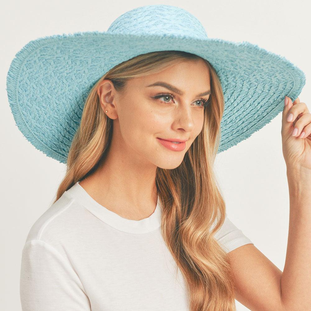 Trim Detailed Solid Straw Sun Hat